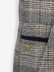 Grey Skinny Fit Trimmed Check Suit: Trousers - Image 5 of 7