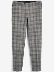 Grey Skinny Fit Trimmed Check Suit: Trousers - Image 6 of 7