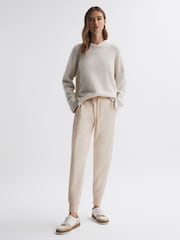 Reiss Ivory Bronte Cotton Drawstring Cuffed Joggers - Image 3 of 4