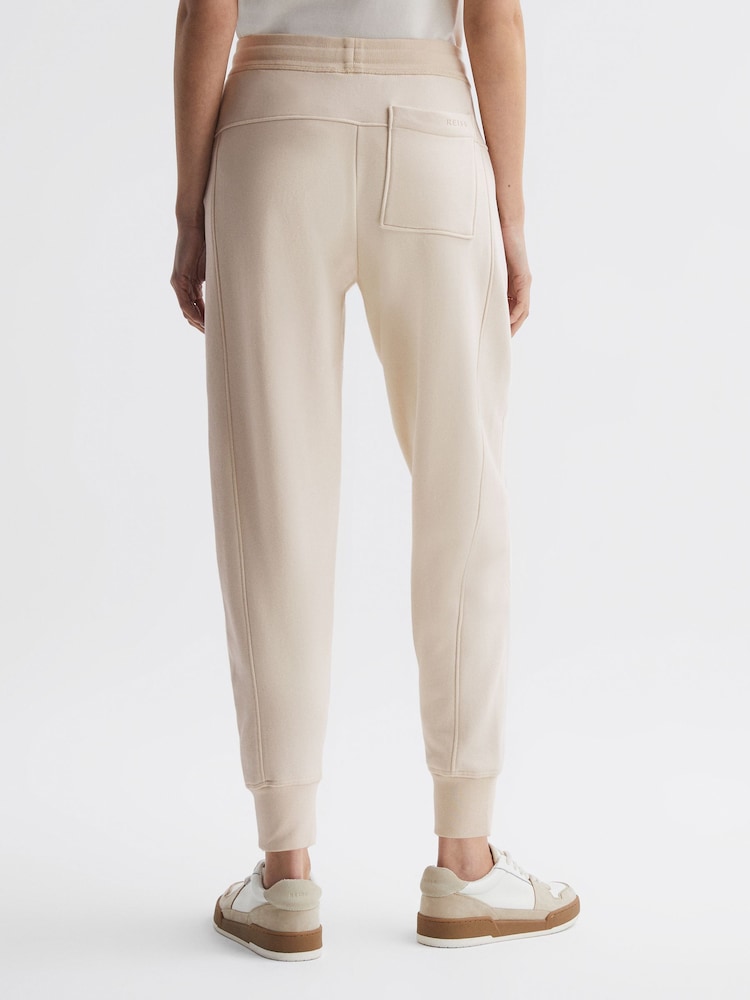 Reiss Ivory Bronte Cotton Drawstring Cuffed Joggers - Image 4 of 4