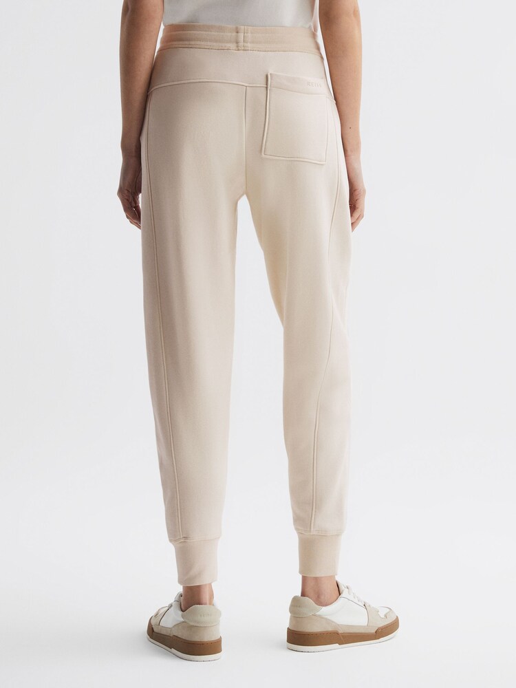 Reiss Ivory Bronte Cotton Drawstring Cuffed Joggers - Image 4 of 4 Reiss Ivory Bronte Cotton Drawstring Cuffed Joggers - Image 4 of 4