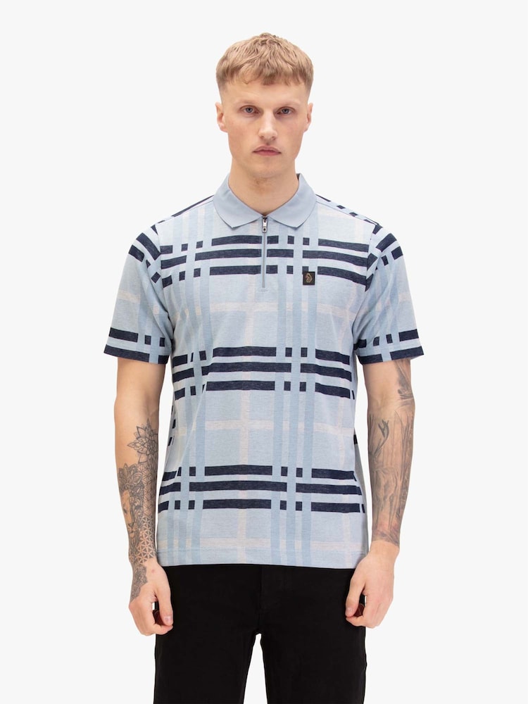 Luke 1977 Castle Check Mix Polo Shirt - Image 1 of 7