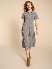 White Stuff Black Rua Jersey Shirt Dress - Image 1 of 7