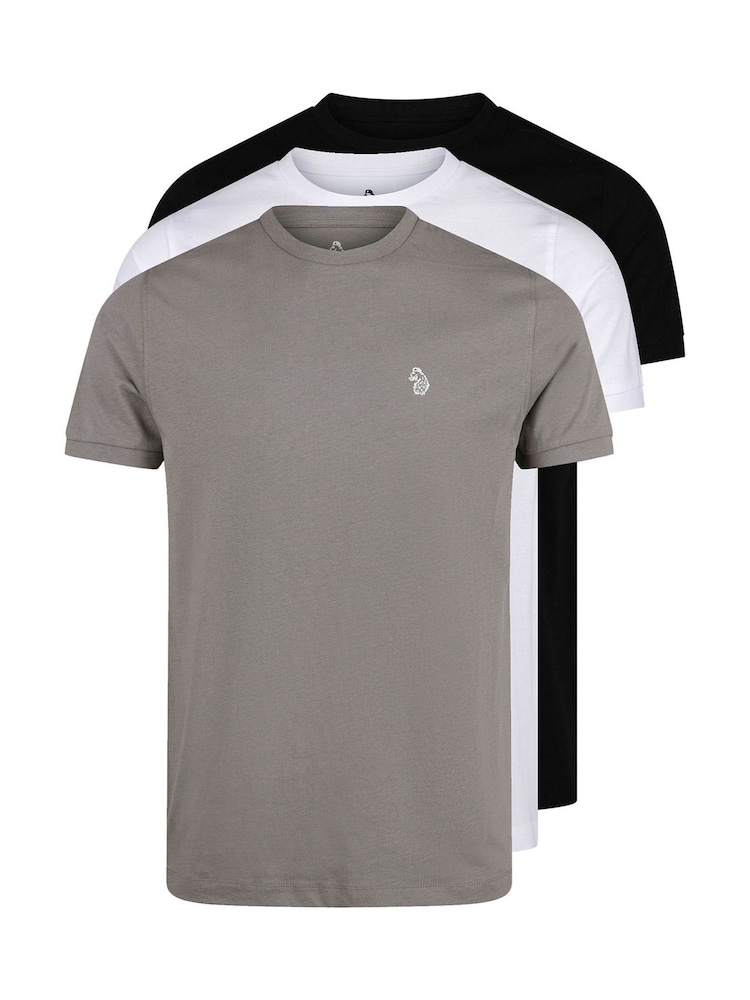 Luke 1977 Grey/White/Black Johnys Stripe T-Shirts 3 Pack - Image 1 of 6 Luke 1977 Grey/White/Black Johnys Stripe T-Shirts 3 Pack - Image 1 of 6