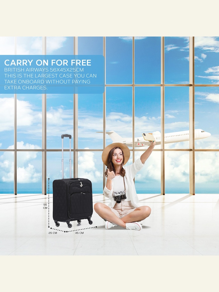 Flight Knight 56x45x25cm EasyJet Overhead Soft Case Cabin Carry On Suitcase Hand Luggage - Image 2 of 7