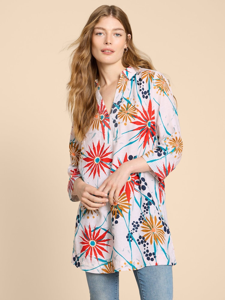 White Stuff White 100% Linen Blaire Tunic - Image 1 of 7 White Stuff White 100% Linen Blaire Tunic - Image 1 of 7