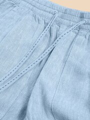 White Stuff Blue Elle Linen Blend Shorts - Image 7 of 7