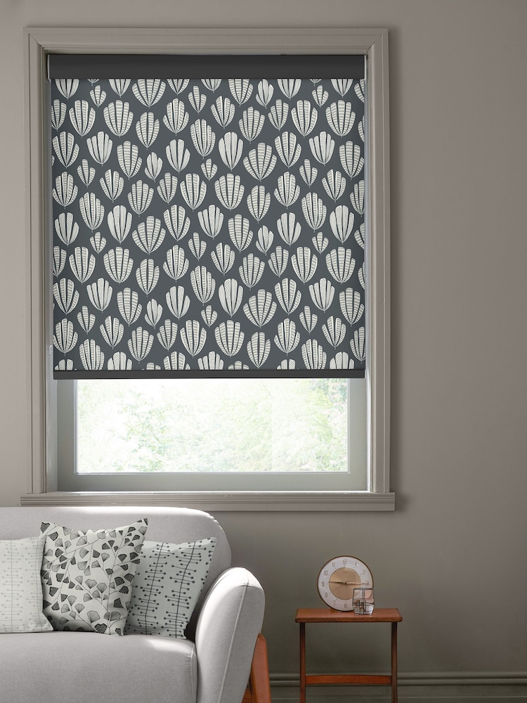 MissPrint Black Hoja Made To Measure Roller Blind - Image 1 of 2