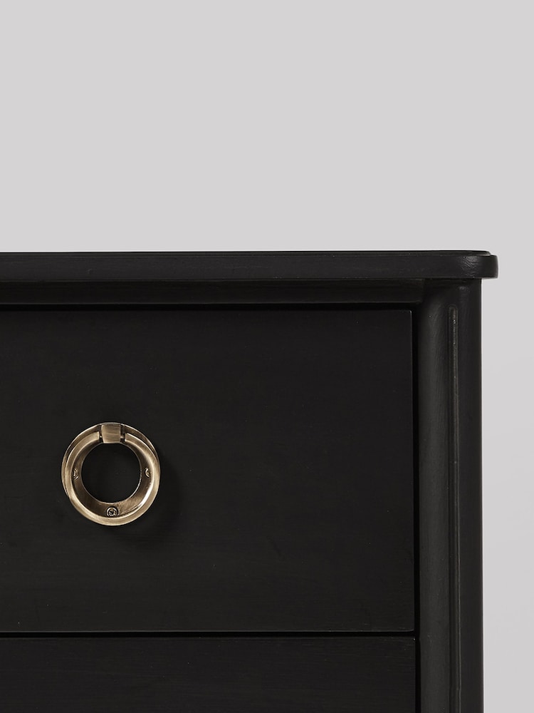 Swoon Black Reyna Mango Wood 2 Drawer Bedside Table - Image 5 of 5