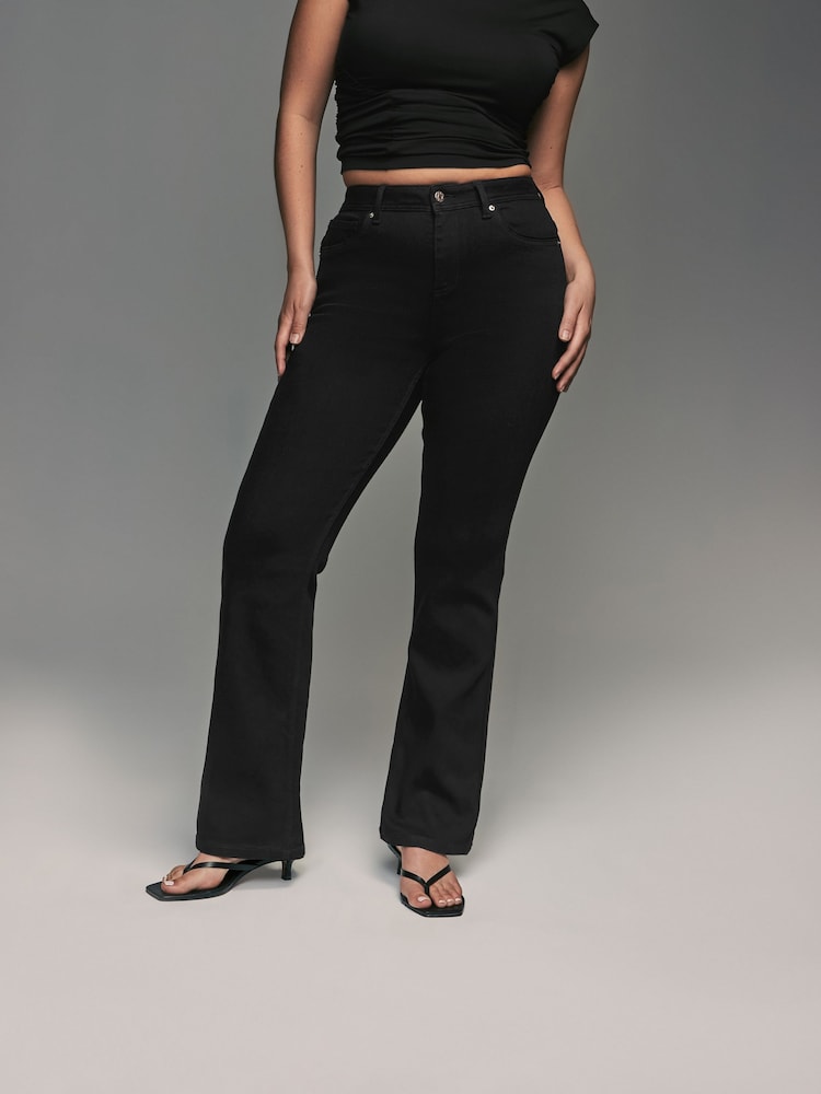 Zwart - Superzachte bootcut jeans met zandlopervorm - Image 3 of 9