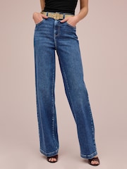 Dark Blue Wide Leg Jeans - Image 3 of 6