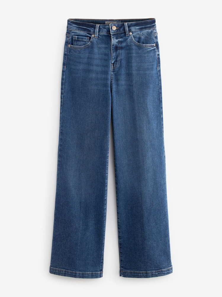 Dark Blue Wide Leg Jeans - Image 5 of 6