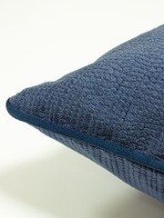 Riva Paoletti Navy Blue Stella Embossed Polyester Filled Cushion - Image 4 of 5