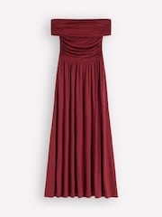 Boden Brown Ruched Bardot Jersey Dress - Image 5 of 5