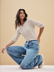 Mid Blue Wide Leg Jeans - Image 2 of 6
