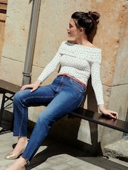 Dark Blue Slim Straight Jeans - Image 1 of 6