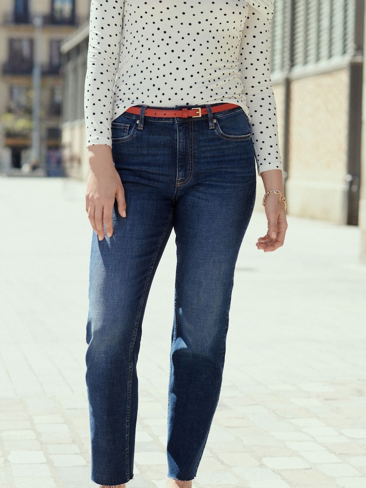 Dark Blue Slim Straight Jeans - Image 2 of 6