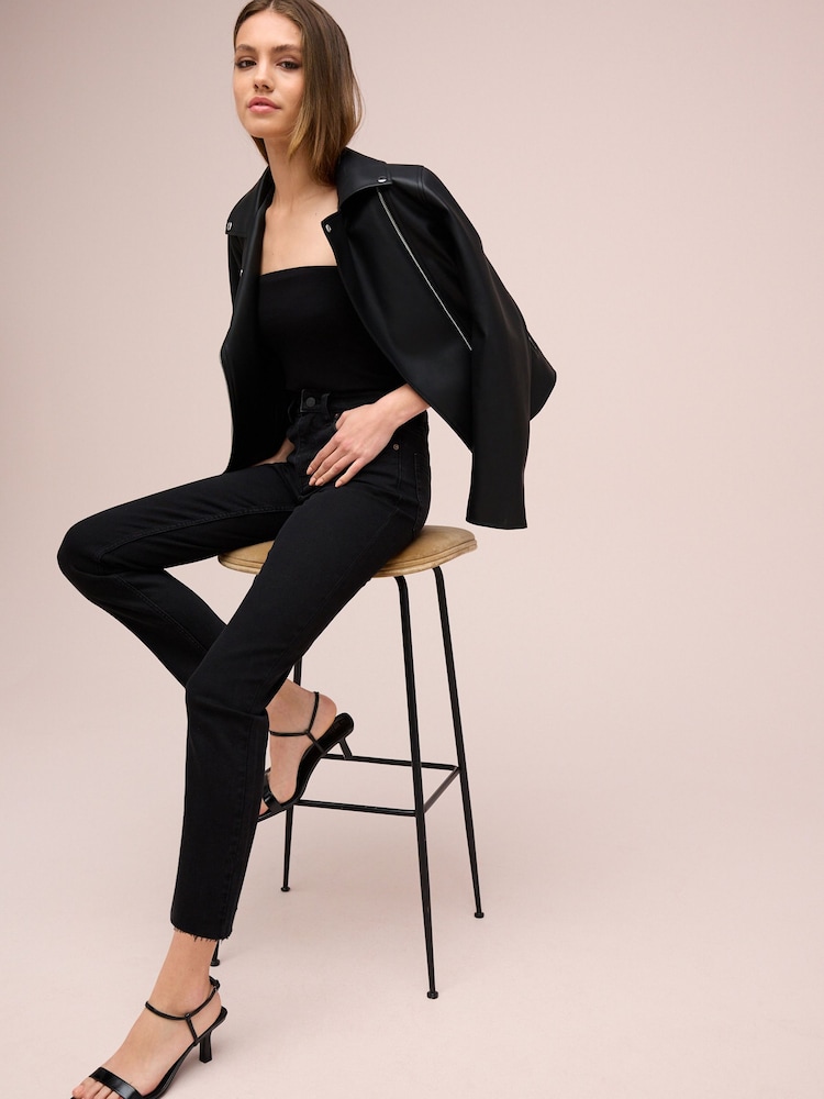 Black Slim Straight Jeans - Image 2 of 6
