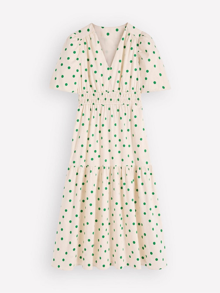 Boden Cream Irene Puff Sleeve Dress - Image 4 of 4