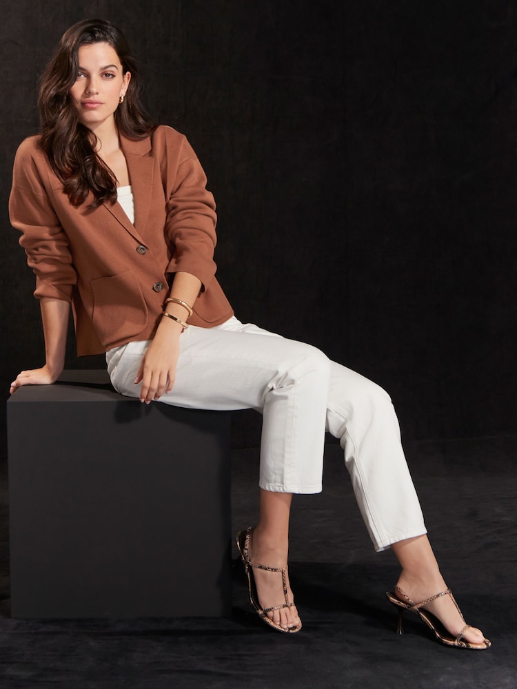 White 100% Cotton Column Mom Jeans - Image 2 of 7