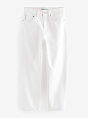 White 100% Cotton Column Mom Jeans - Image 6 of 7