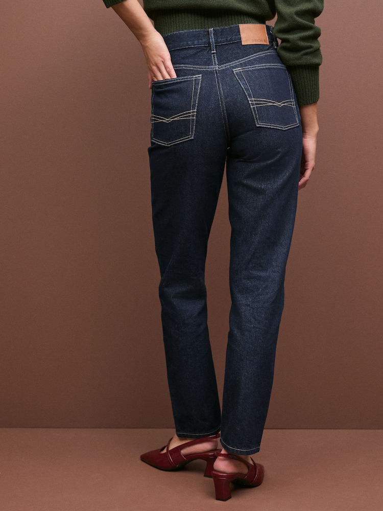 Délavage bleu - 100{Jeans à colonnade à 0 % de coton - Image 4 of 5