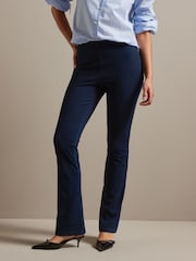 Dark Blue Denim Jersey Flare Leggings - Image 2 of 6