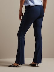 Dark Blue Denim Jersey Flare Leggings - Image 3 of 6