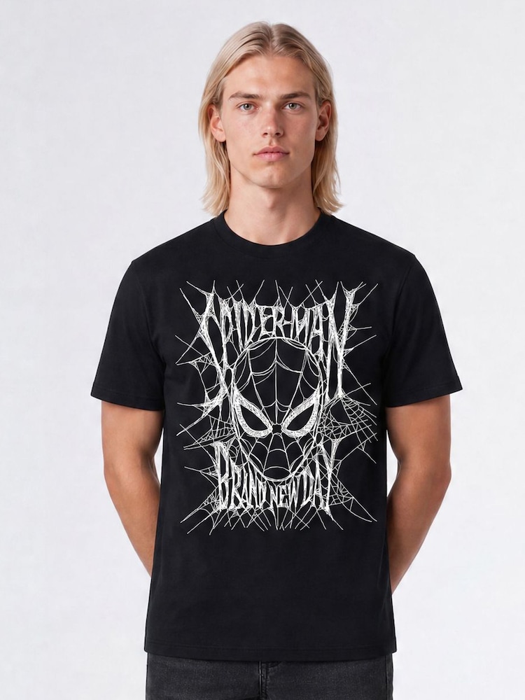 Brands In Black Marvel Spider-Man Brand New Day Mono Web T-Shirt - Image 1 of 5
