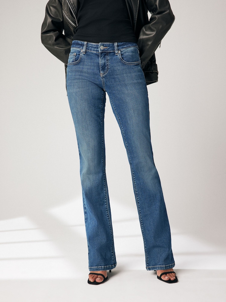 Dark Blue Low Bootcut Jeans - Image 2 of 8 Dark Blue Low Bootcut Jeans - Image 2 of 8
