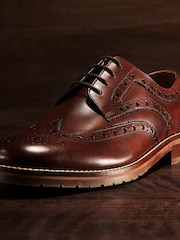 Dune London Brown Simbar Brogues - Image 6 of 6