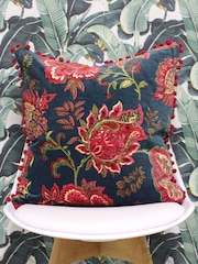 Riva Paoletti Smoke Blue Malisa Paisley Pattern Polyester Filled Cushion - Image 1 of 3