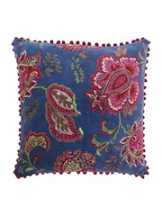 Riva Paoletti Smoke Blue Malisa Paisley Pattern Polyester Filled Cushion - Image 2 of 3