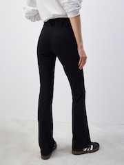 Black Denim Jersey Flare Leggings - Image 4 of 7