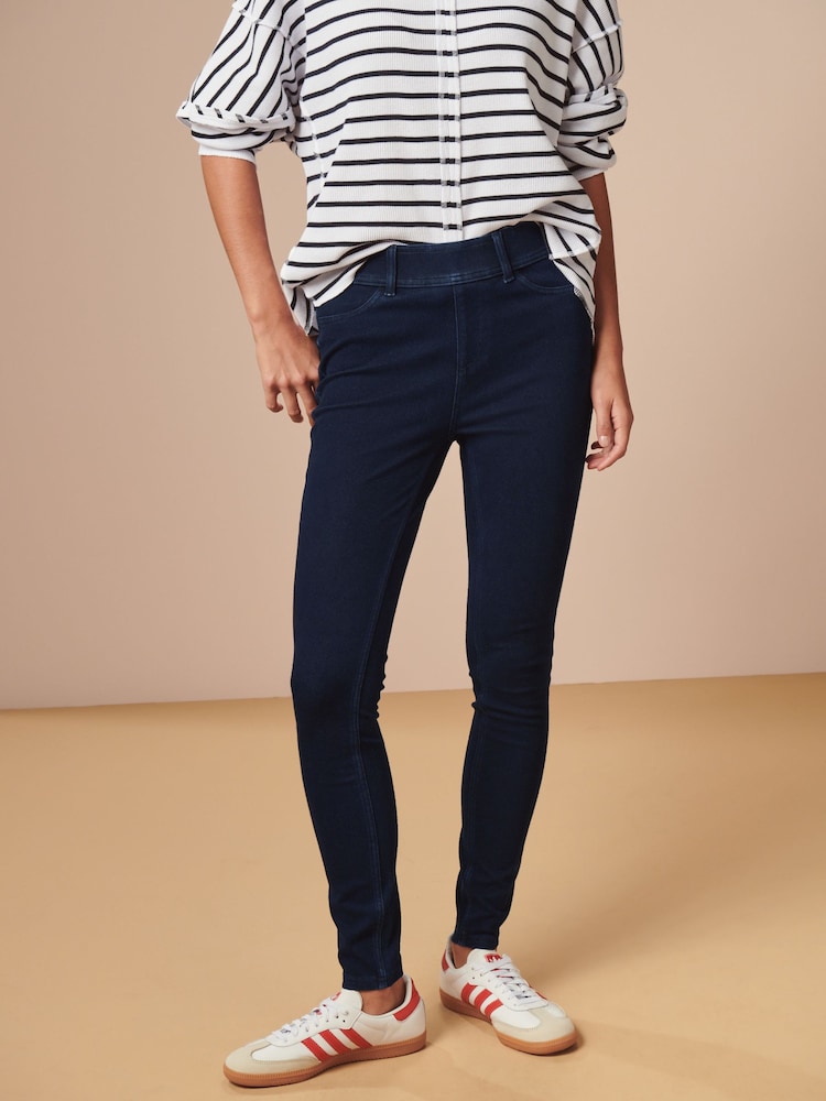 Rinse Blue Jersey Denim Leggings - Image 2 of 6 Rinse Blue Jersey Denim Leggings - Image 2 of 6