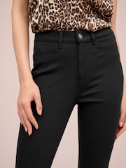 Black Fly Fasten Jersey Denim Leggings - Image 4 of 6