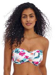Freya Palm Paradise Underwire Bandeau White Bikini Top - Image 1 of 9