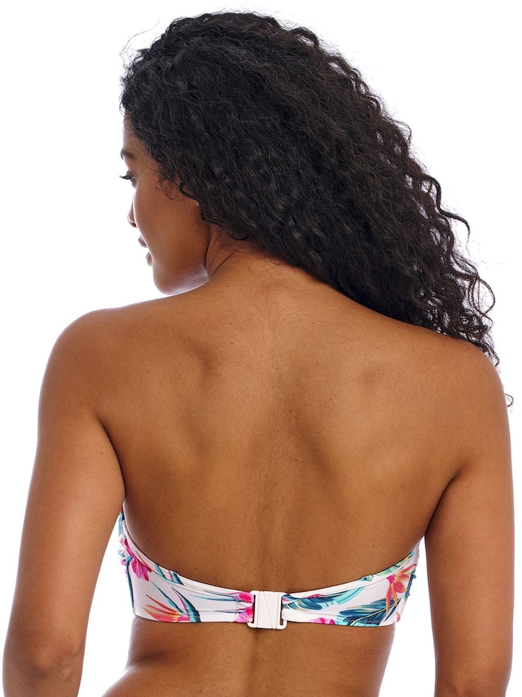 Freya Palm Paradise Underwire Bandeau White Bikini Top - Image 2 of 9