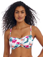 Freya Palm Paradise Underwire Bandeau White Bikini Top - Image 3 of 9