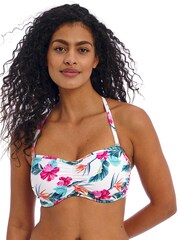 Freya Palm Paradise Underwire Bandeau White Bikini Top - Image 7 of 9
