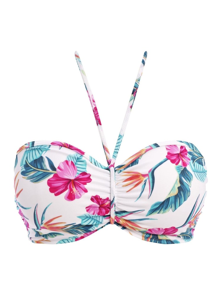 Freya Palm Paradise Underwire Bandeau White Bikini Top - Image 9 of 9