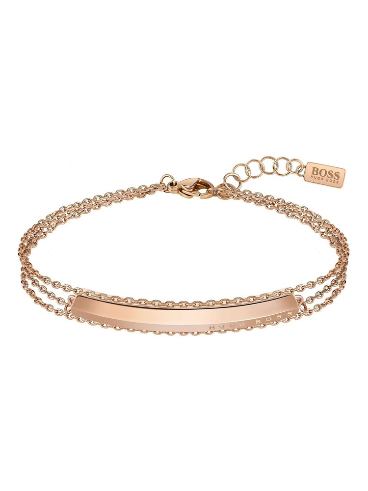 BOSS Gold Tone Insignia Carnation Triple Chain Bracelet - Image 1 of 1