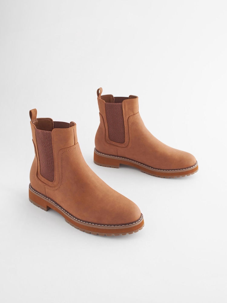 Tan Brown Regular/Wide Fit Forever Comfort® Chelsea Ankle Boots - Image 1 of 7