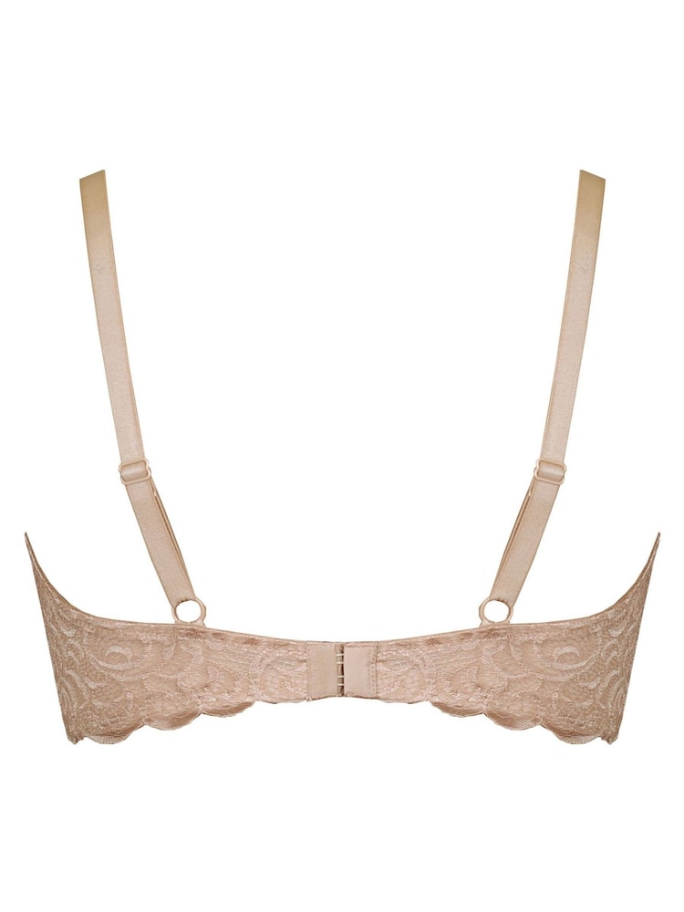 Pour Moi Almond Natural Padded Romance Moulded Plunge Push Up Bra - Image 5 of 5