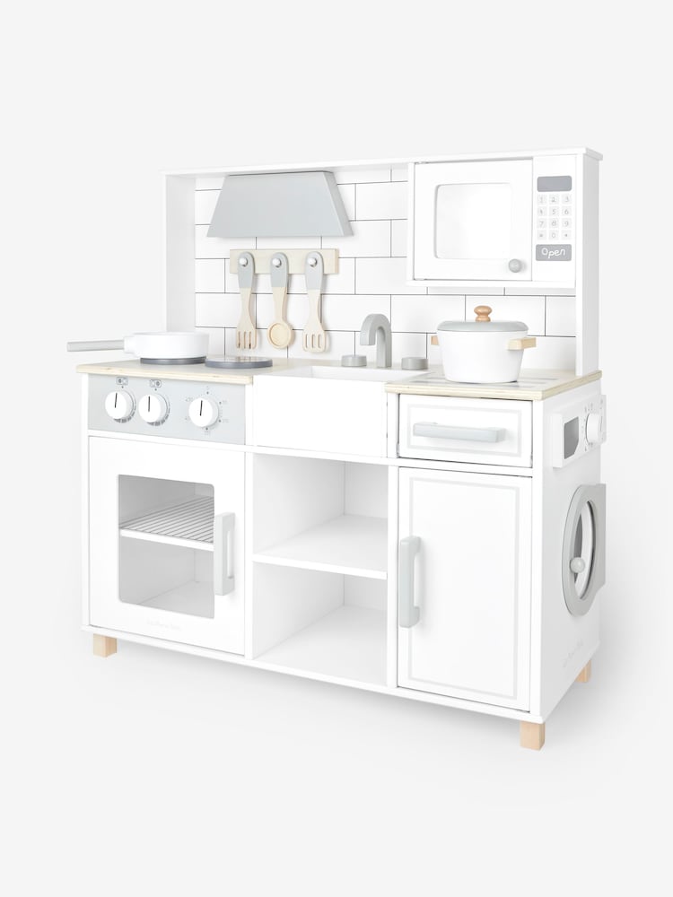 JoJo Maman Bébé White Henley Wooden Play Kitchen - Image 2 of 12