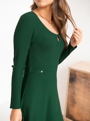 Pour Moi Green Helen Knit Skater Skirt Dress - Image 2 of 4