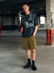 Fashion Cargo Khaki Green Utility Swim Shorts - Image 1 of 11
