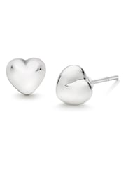Beaverbrooks Children’s Mini B Silver Heart Earrings - Image 1 of 5