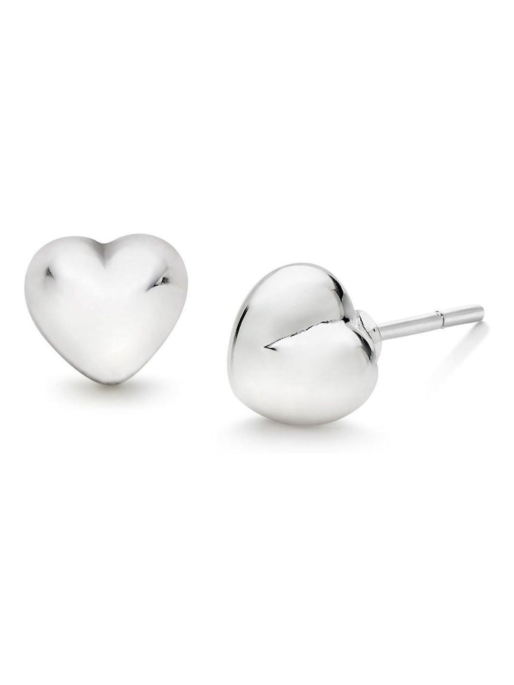 Beaverbrooks Children’s Mini B Silver Heart Earrings - Image 1 of 5