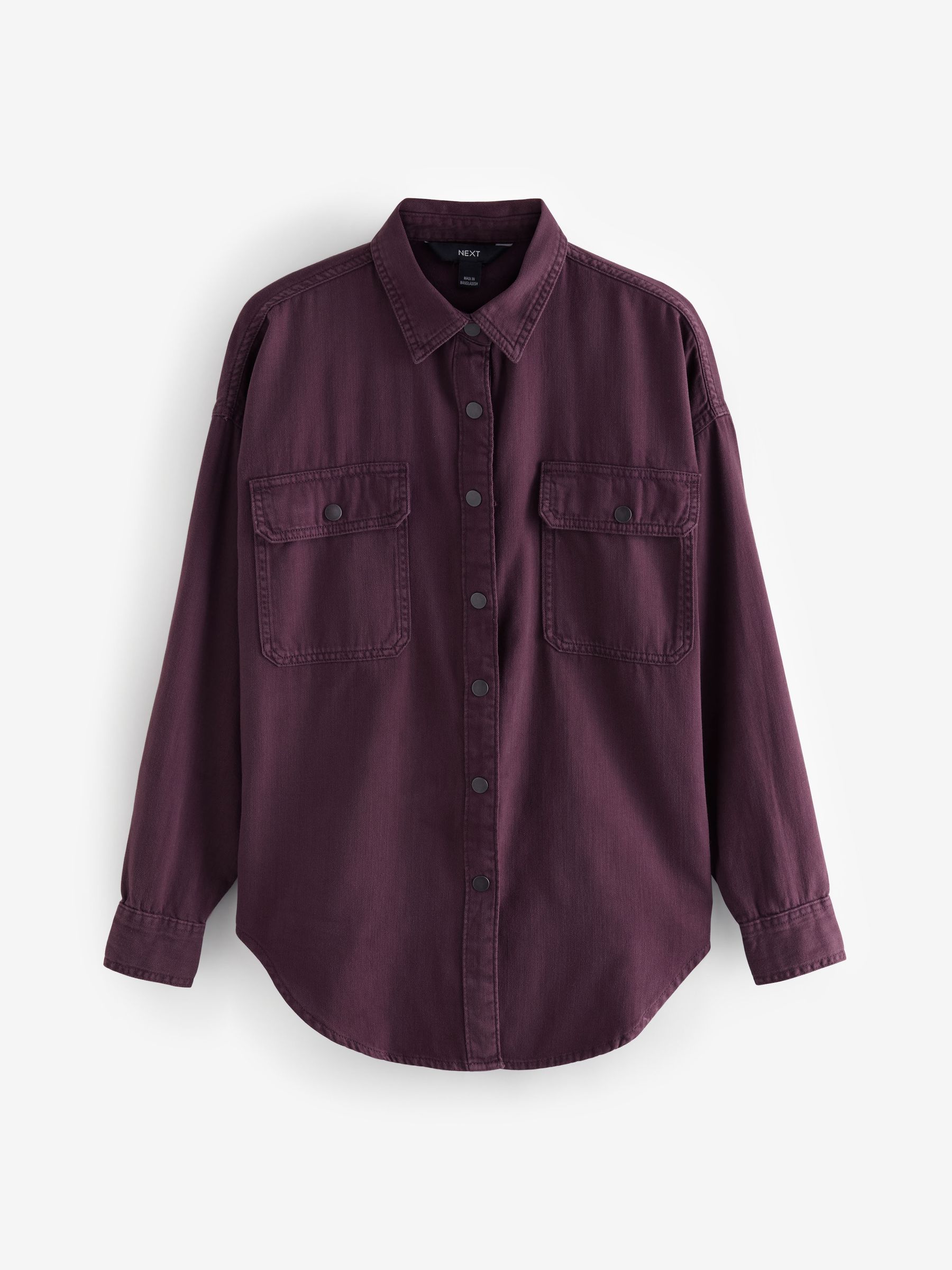 Buy Burgundy Red Print Oversized Denim 100 Cotton Shirt from the Next UK online shop